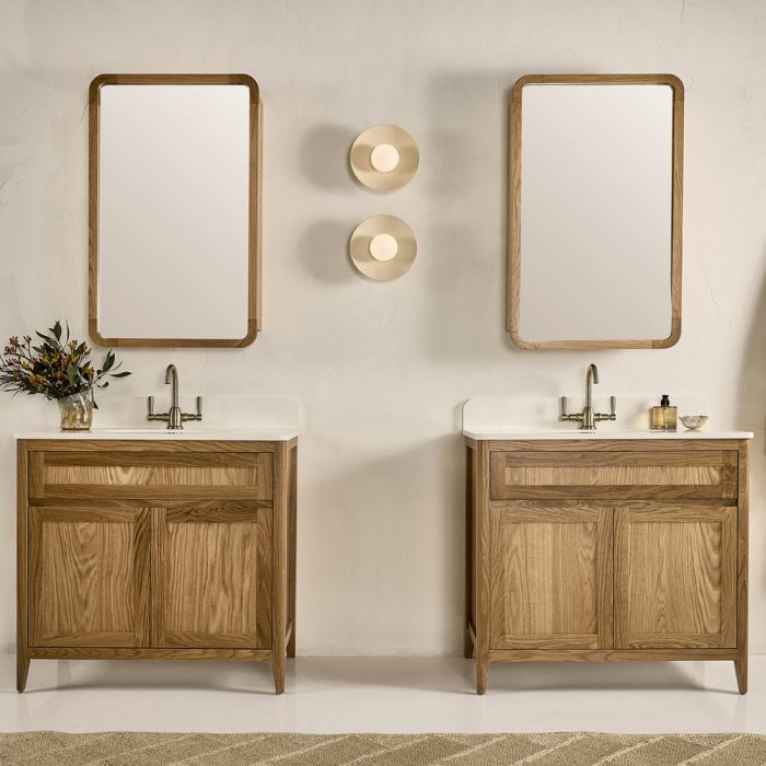 Twin Hampton Vanities with curved leg detail
